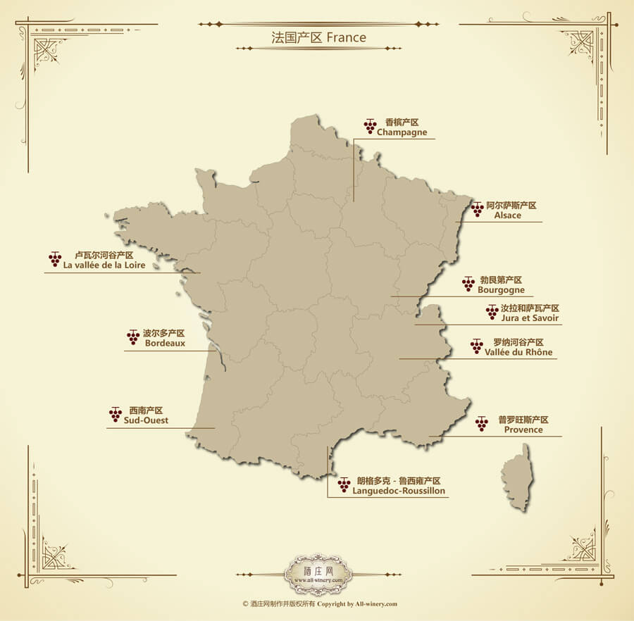 法国产区地图