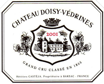Chateau Doisy Vedrines 多希韦德喜庄主牌