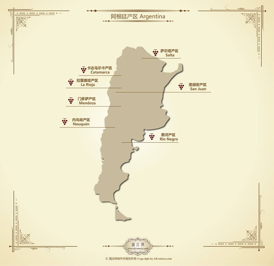 阿根廷产区地图