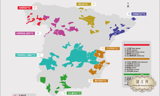 西班牙产区图